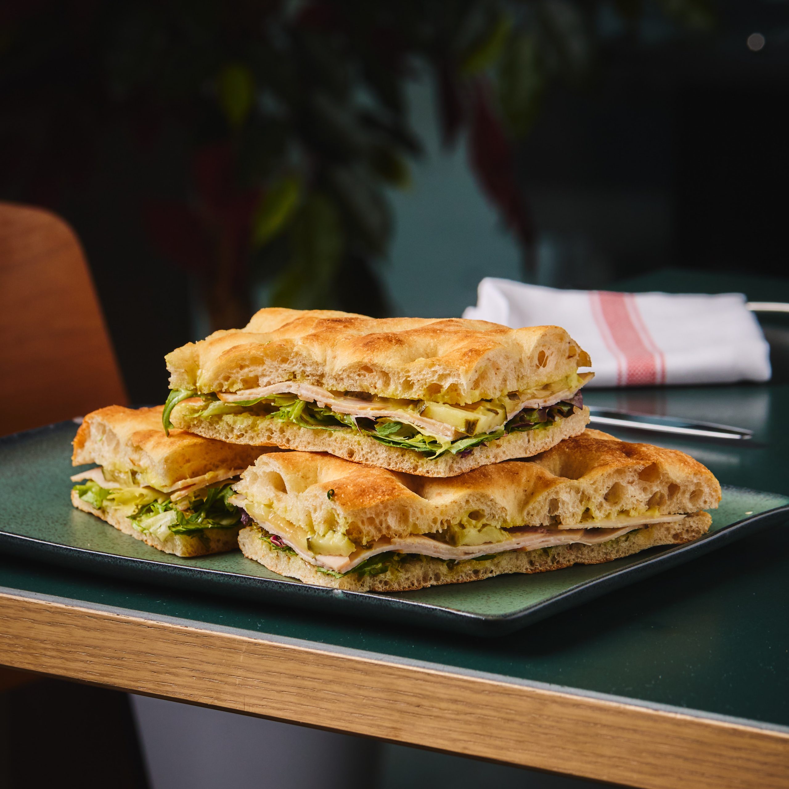 Focaccia med røkt kalkunskinke - Laktosefri
